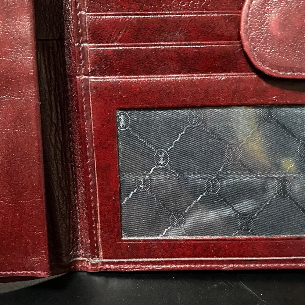 Elegant Sport Gold-Pfeil W. Germany burgundy checkbook Leather Wallet - Picture 9 of 16